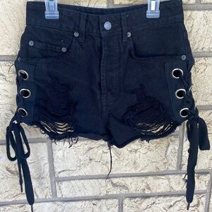 Carmar Denim Jeans shorts Lace Distressed Size 25